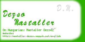 dezso mastaller business card